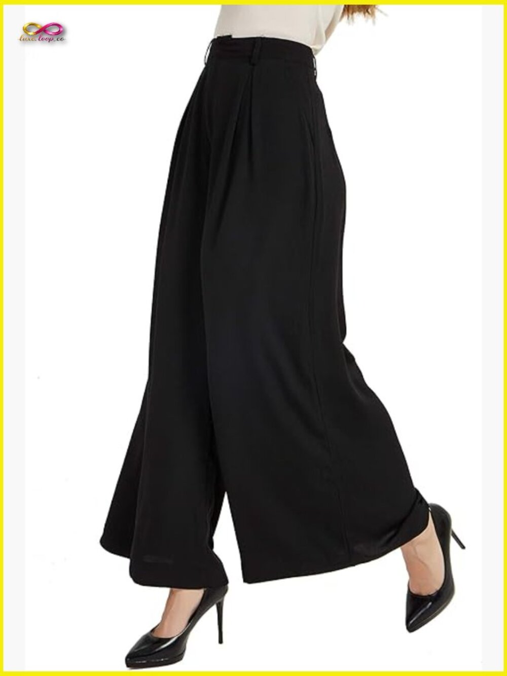 High Waist Wide Leg Palazzo Pants Casual Flowy Trousers Regular Plus Size Y2K